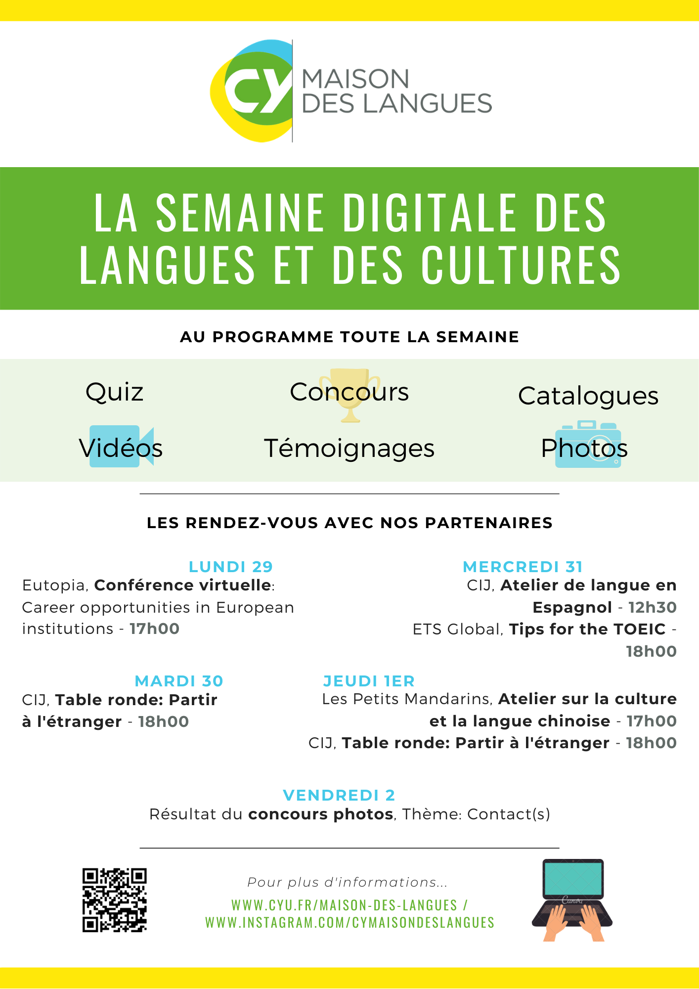 Affiche de la semaine digitale des langues et des cultures