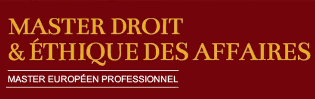 bandeau rouge du master droit et éthique des affaires 