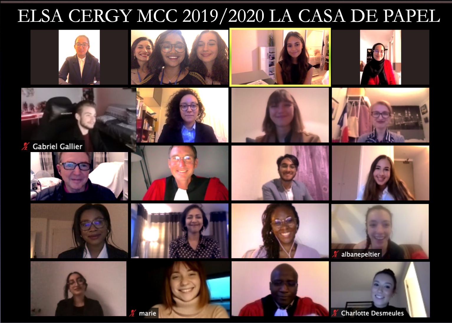 screenshot du ELSA Cergy Moot Court 2020